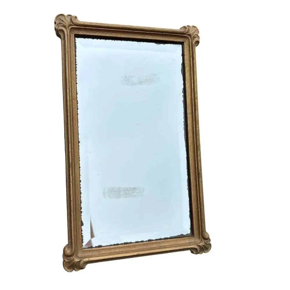 Vintage HOMCO Beveled Gold Vanity Wall Mirror Hollywood #2623 USA 1985 10